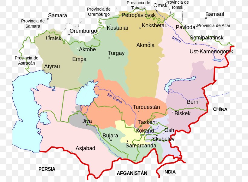 Sirdaryo Region Kazakhstan Russian Empire Russian Turkestan, PNG, 737x600px, Kazakhstan, Area, Central Asia, Ecoregion, Governorate Download Free