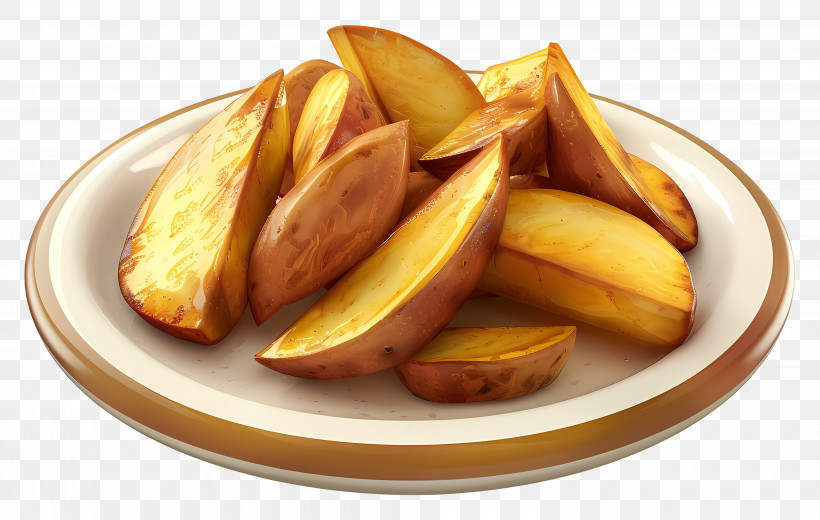 Potato Wedges - Plate Of Crispy Potato Wedges PNG