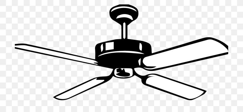 Ceiling Fans Clip Art, PNG, 720x380px, Ceiling Fans, Air Conditioning, Black And White, Ceiling, Ceiling Fan Download Free