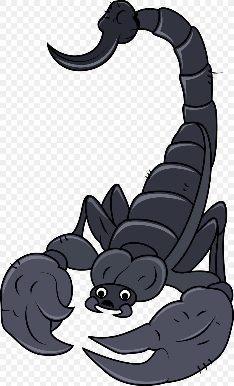 Scorpion Euclidean Vector Clip Art, PNG, 1100x1816px, Scorpion, Black And White, Cartoon, Fictional Character, Invertebrate Download Free