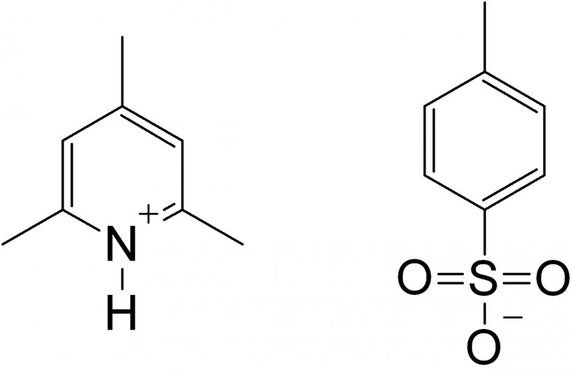 Collidinium P-toluenesulfonate Collidine P-Toluenesulfonic Acid 2,4,6-Trimethylpyridine Salt, PNG, 1190x782px, Ptoluenesulfonic Acid, Acid, Area, Black And White, Catalysis Download Free