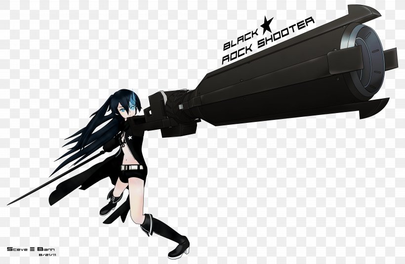 Machine Gun Black Rock Shooter Weapon, PNG, 5674x3707px, Watercolor, Cartoon, Flower, Frame, Heart Download Free