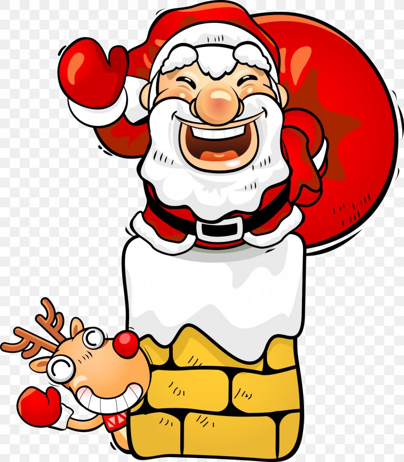 Santa Clauss Reindeer Christmas Cartoon, PNG, 1544x1763px, Santa Claus, Area, Art, Artwork, Cartoon Download Free