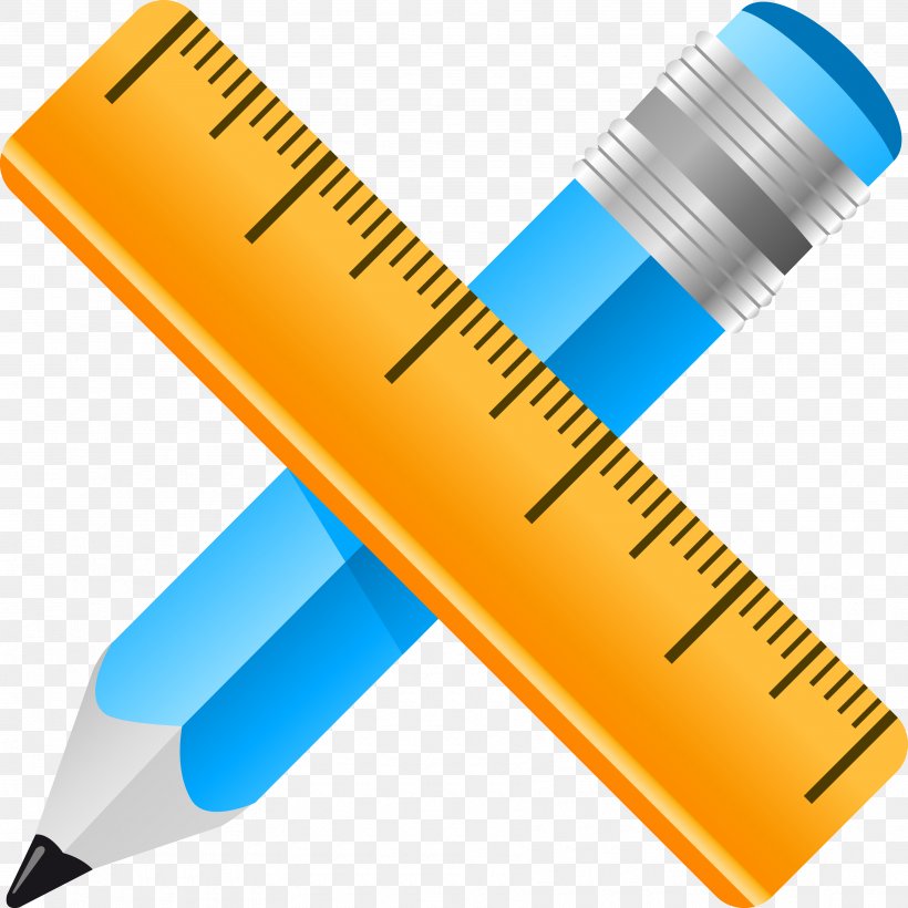 Straightedge Pencil Ruler, PNG, 3550x3550px, Straightedge, Blue, Brand, Colored Pencil, Pen Download Free