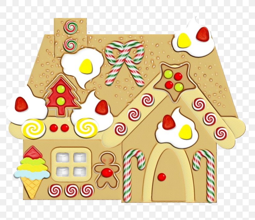 Watercolor Christmas, PNG, 800x707px, Watercolor, Christmas, Christmas Ornament, Gingerbread, Gingerbread House Download Free