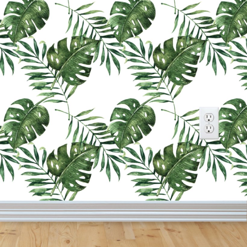 Palm-leaf Manuscript Interior Design Services Wall Decal Wallpaper, PNG, 1024x1024px, Palmleaf Manuscript, Arecaceae, Banana Leaf, Branch, Fern Download Free