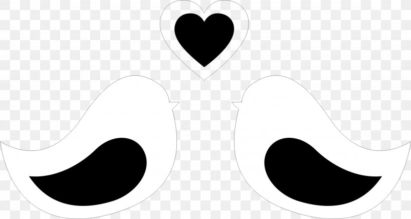 Bird Clip Art, PNG, 2314x1236px, Bird, Animal, Black And White, Heart, Love Download Free
