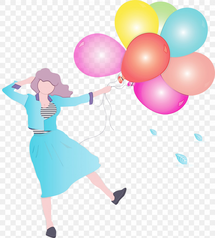 Balloon Party Supply Pink Gesture Play, PNG, 2708x3000px, Girl, Balloon, Gesture, Happy, Paint Download Free