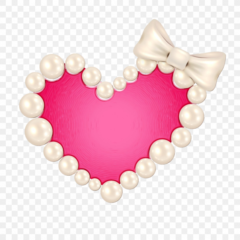 Heart Pink Heart Pearl Love, PNG, 1000x1000px,  Download Free