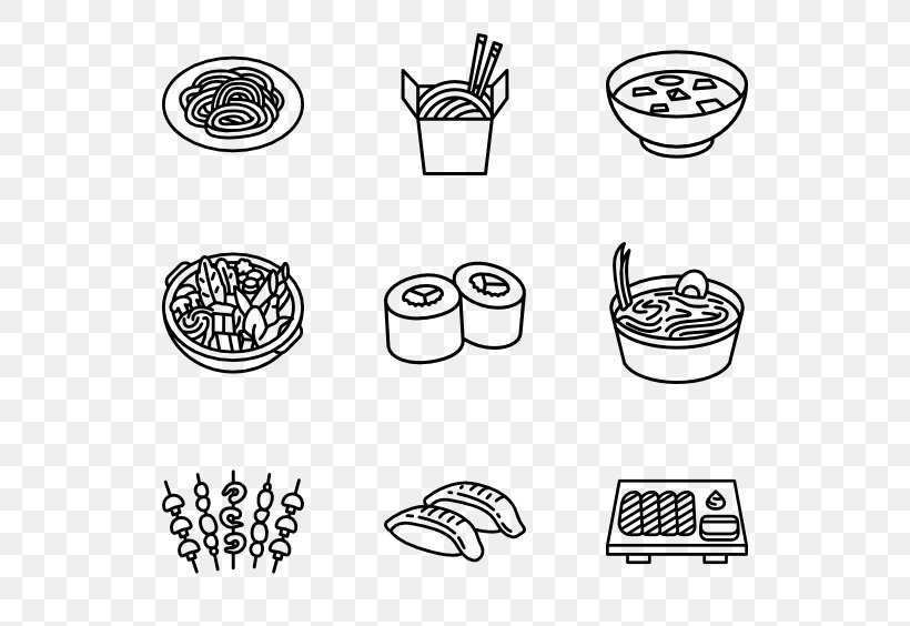 Japanese Cuisine Clip Art, PNG, 600x564px, Japanese Cuisine, Area, Black And White, Cuisine, Drawing Download Free