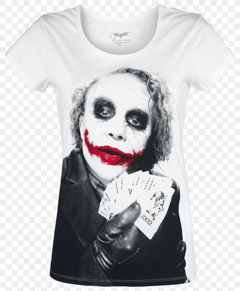 Joker T-shirt The Dark Knight Batman Harley Quinn, PNG, 991x1200px, Watercolor, Cartoon, Flower, Frame, Heart Download Free