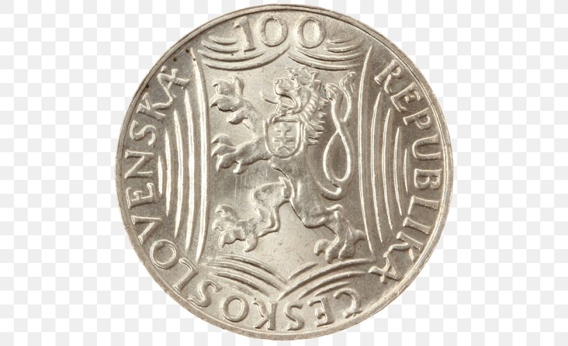 Silver Coin Czechoslovakia India Silver Coin, PNG, 500x500px, Coin, Currency, Czechoslovak Koruna, Czechoslovakia, Face Value Download Free