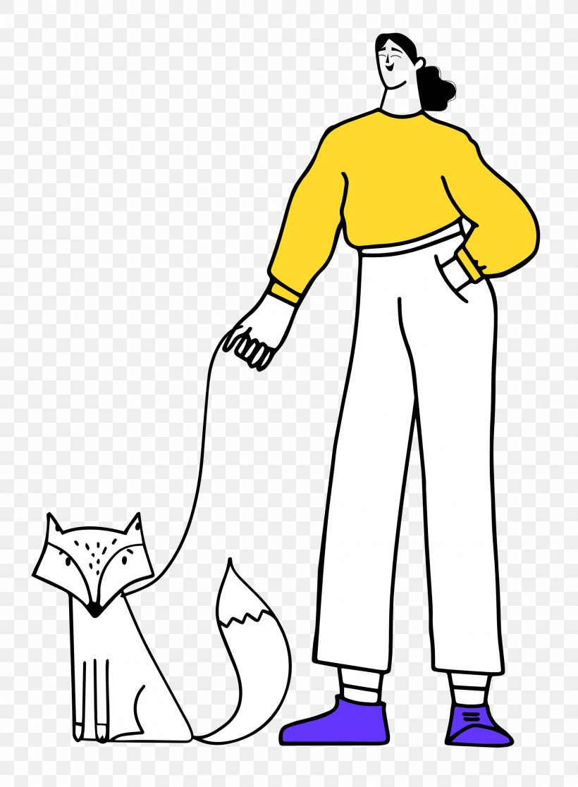 Walking The Fox, PNG, 1834x2500px, Line Art, Cartoon, Fashion, Humour, Shoe Download Free