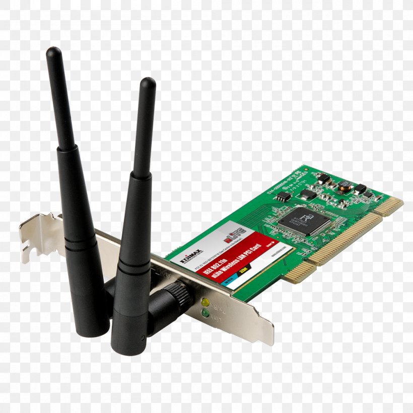 Wireless Network Interface Controller Network Cards & Adapters Conventional PCI Wireless LAN IEEE 802.11, PNG, 1000x1000px, Network Cards Adapters, Adapter, Computer, Computer Network, Computer Software Download Free