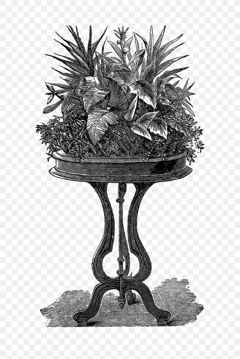 Victorian Era Houseplant, PNG, 1067x1600px, Victorian Era, Black And White, Drawing, Flower, Flowerpot Download Free