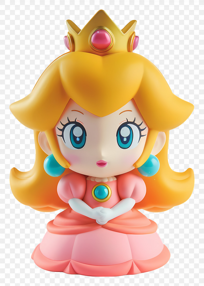 Princess Peach - Adorable Princess Doll Illustration PNG