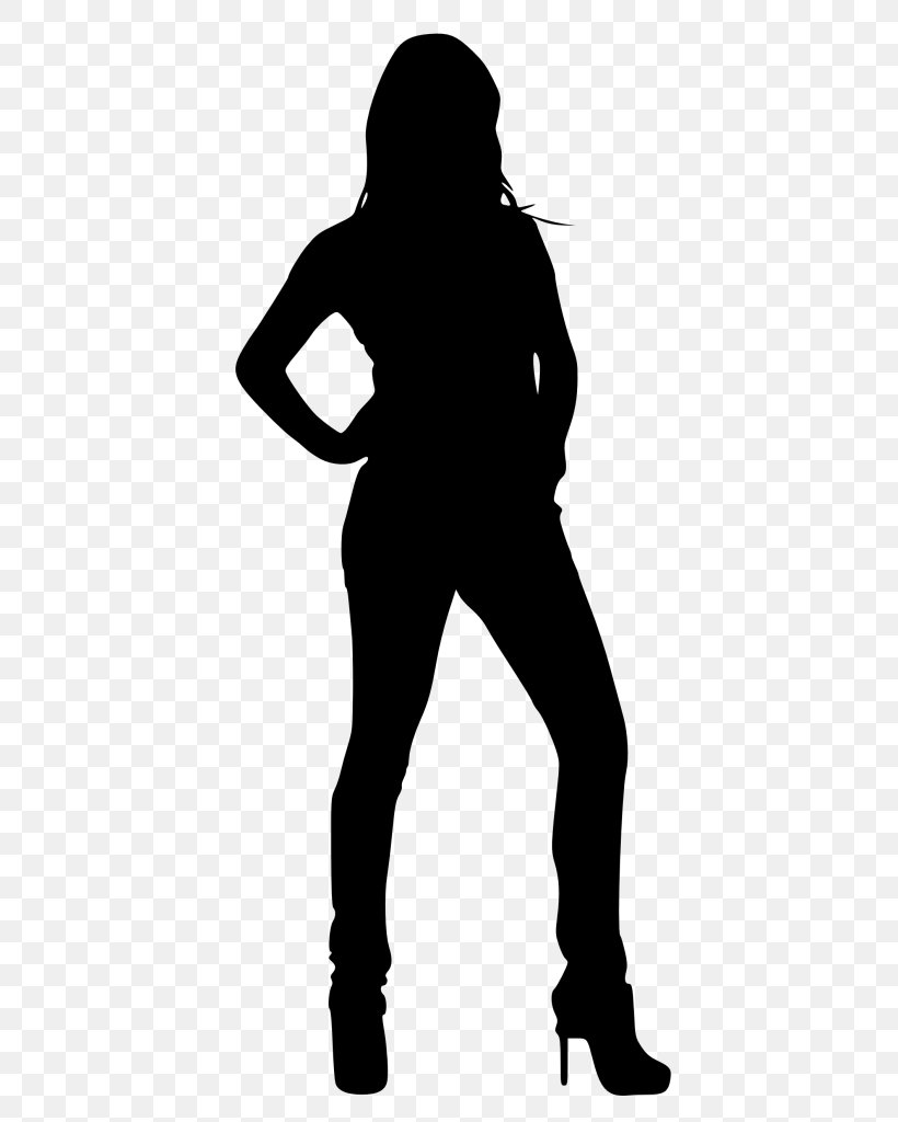 Silhouette Woman Black And White, PNG, 420x1024px, Silhouette, Arm, Art, Black, Black And White Download Free