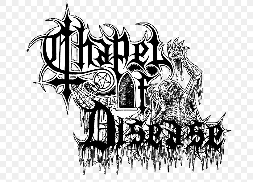 Chapel Of Disease The Mysterious Ways... Death Evoked The Mysterious Ways Of Repetitive Art Death Metal, PNG, 690x588px, Death Metal, Art, Black And White, Brand, Death Download Free