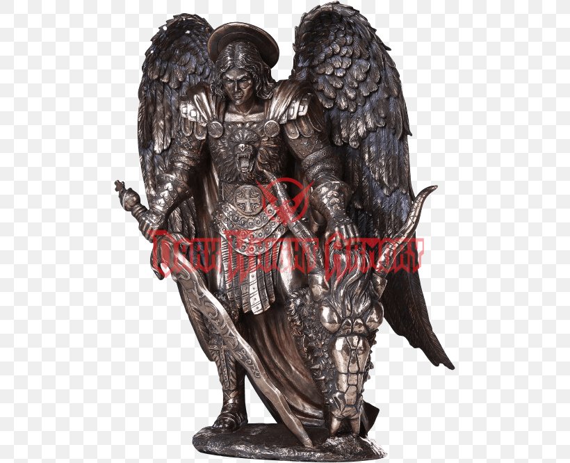 Michael Lucifer Bronze Sculpture Archangel Figurine, PNG, 666x666px, Michael, Action Figure, Angel, Archangel, Bronze Download Free