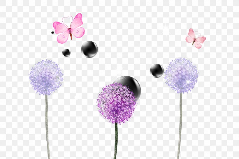 Bubble Butterfly Dandelion, PNG, 1500x1000px, Dandelion, Designer, Flower, Lilac, Petal Download Free