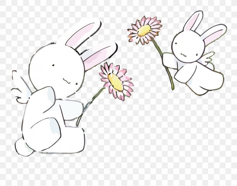 Leporids European Rabbit Chrysanthemum, PNG, 1500x1174px, Watercolor, Cartoon, Flower, Frame, Heart Download Free