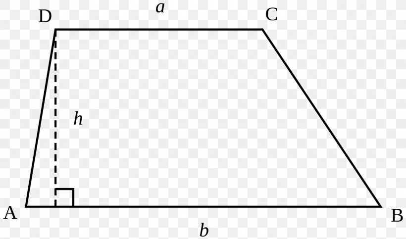 Trapezoid Triangle Area Parallel, PNG, 1280x754px, Trapezoid, Area, Auto Part, Base, Black And White Download Free