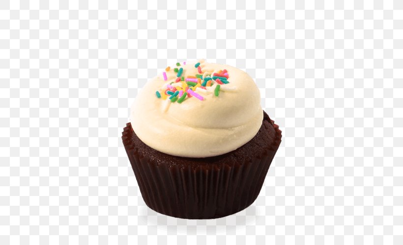 Cupcake Frosting & Icing Muffin Cream Chocolate Cake, PNG, 500x500px, Cupcake, Baking, Buttercream, Cake, Chocolate Download Free