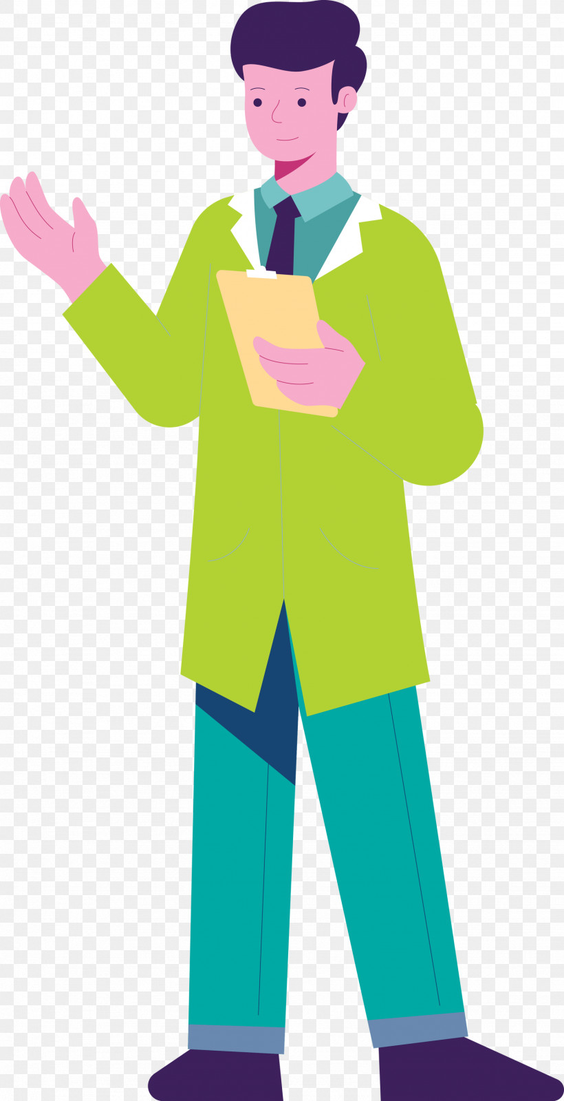 Outerwear Uniform Character Green Human, PNG, 1538x3000px, Doctor Cartoon, Behavior, Character, Character Created By, Green Download Free