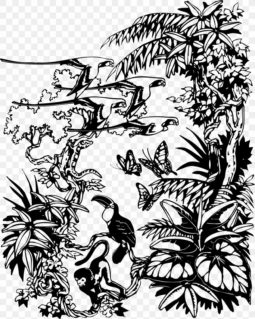 The Jungle Book Drawing Visual Arts Clip Art, PNG, 1920x2400px, Jungle Book, Art, Artwork, Black And White, Branch Download Free