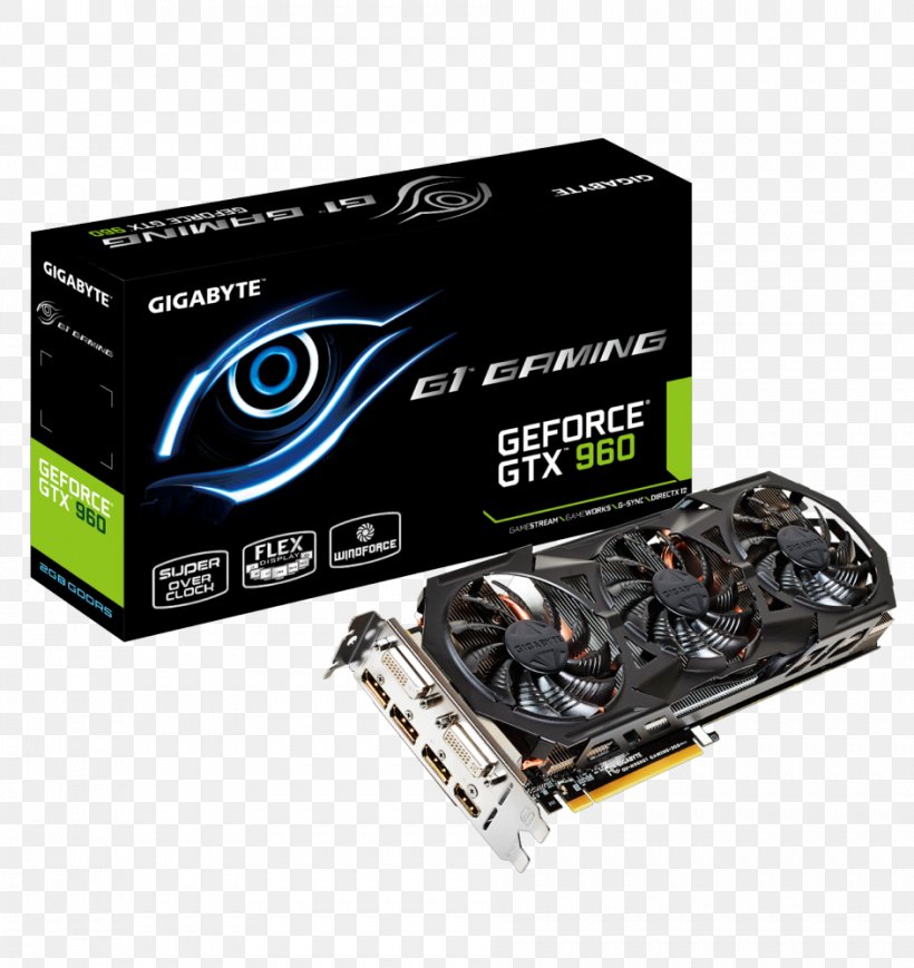 Graphics Cards & Video Adapters GDDR5 SDRAM GeForce Gigabyte Technology 英伟达精视GTX, PNG, 943x1000px, Graphics Cards Video Adapters, Cable, Computer Component, Cuda, Electronic Device Download Free