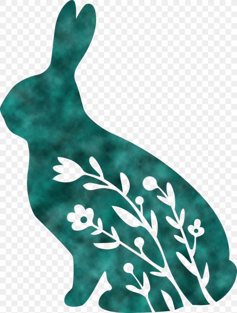 Floral Bunny Floral Rabbit Easter Day, PNG, 2270x3000px, Floral Bunny, Animal Figure, Easter Day, Floral Rabbit, Green Download Free