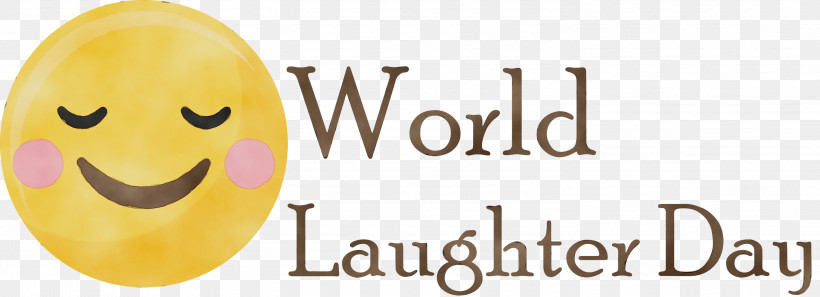 Logo Font Yellow Smiley Happiness, PNG, 2999x1088px, World Laughter Day, Fruit, Happiness, Health Fitness And Wellness, Laugh Download Free