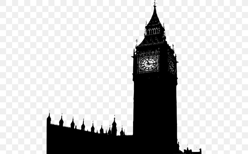 Palace Of Westminster Big Ben City Of London Clip Art, PNG, 512x512px, Palace Of Westminster, Bell Tower, Big Ben, Black And White, Building Download Free