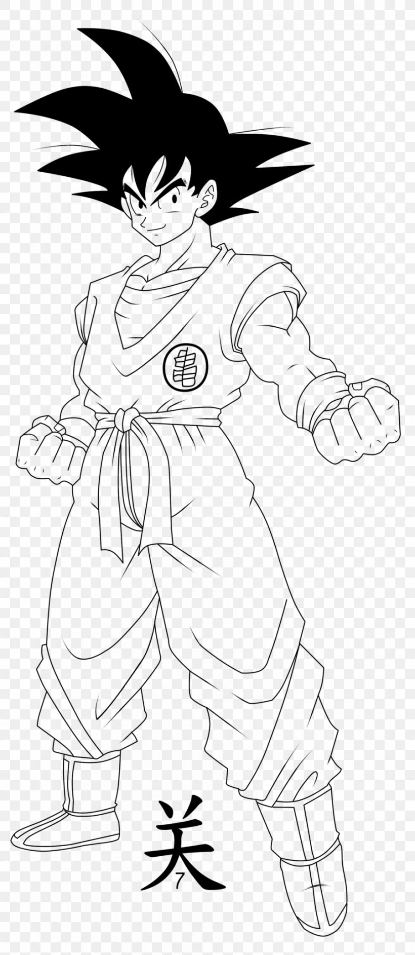 Goku Line Art Vegeta Dragon Ball Character, PNG, 900x2069px, Watercolor, Cartoon, Flower, Frame, Heart Download Free