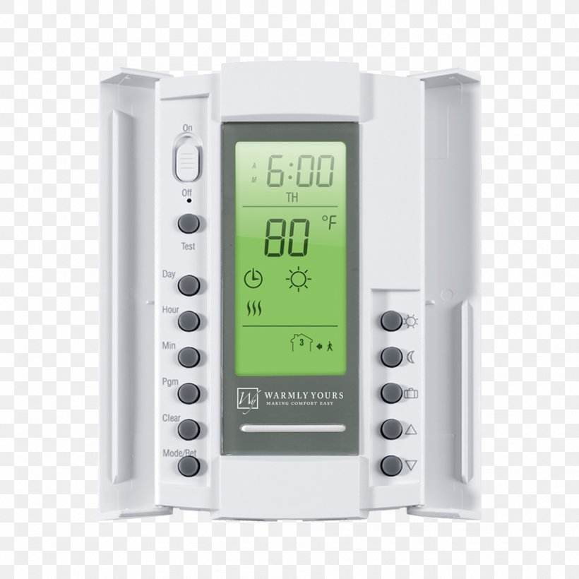 Programmable Thermostat WarmlyYours TH115-AF-GA-08 Residual-current Device, PNG, 950x950px, Thermostat, Central Heating, Electric Heating, Electric Potential Difference, Electronics Download Free