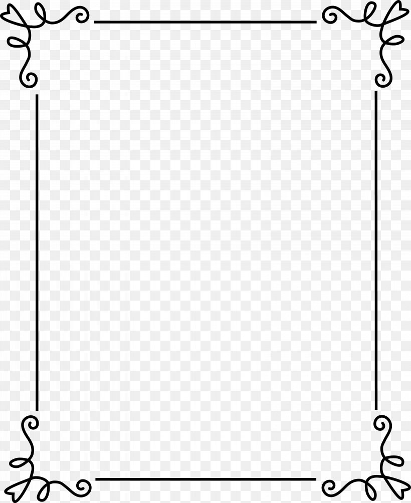 Picture Frame Ornament Clip Art, PNG, 6340x7764px, Picture Frame, Area, Black And White, Drawing, Mat Download Free