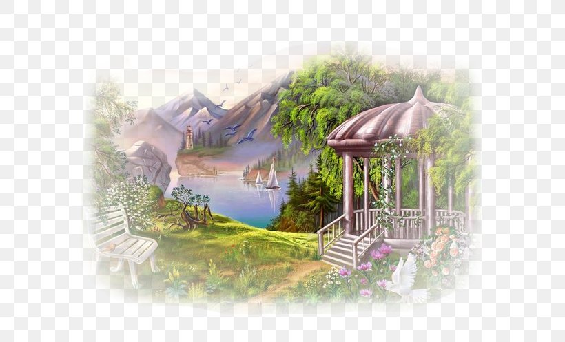 Landscape Painting Image Embroidery Landscape Painting, PNG, 676x497px, Painting, Animation, Art, Artist, Blog Download Free