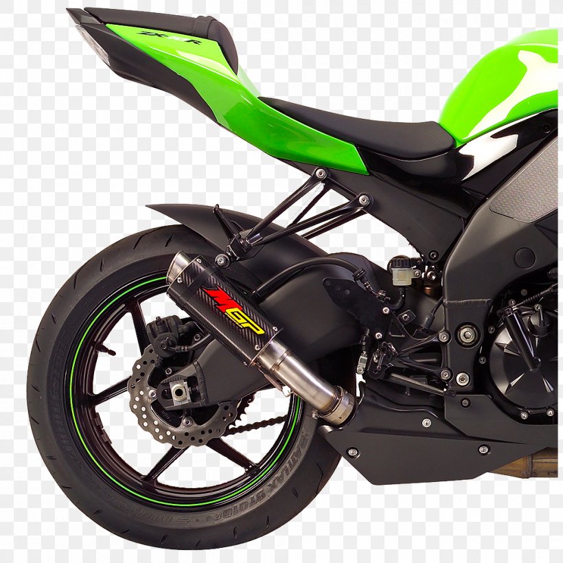 Exhaust System Kawasaki Ninja ZX-10R Ninja ZX-6R Motorcycle, PNG, 1000x1000px, Exhaust System, Auto Part, Automotive Exhaust, Automotive Exterior, Automotive Tire Download Free
