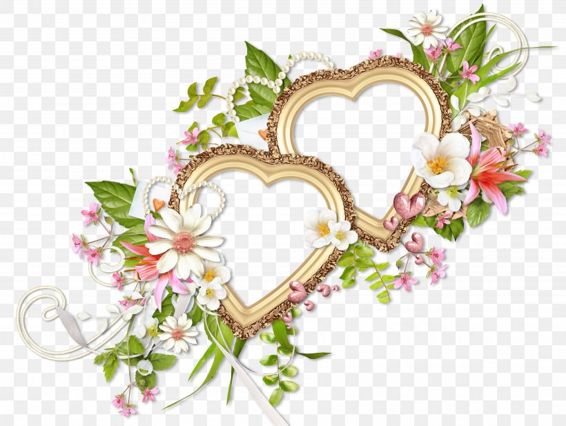 Picture Frames Heart Floral Design Drawing Clip Art, PNG, 3600x2712px, Watercolor, Cartoon, Flower, Frame, Heart Download Free