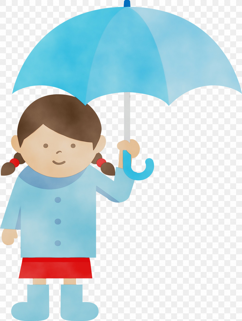 Cartoon Infant Umbrella Happiness Microsoft Azure, PNG, 2265x3000px, Raining Day, Behavior, Cartoon, Girl, Happiness Download Free