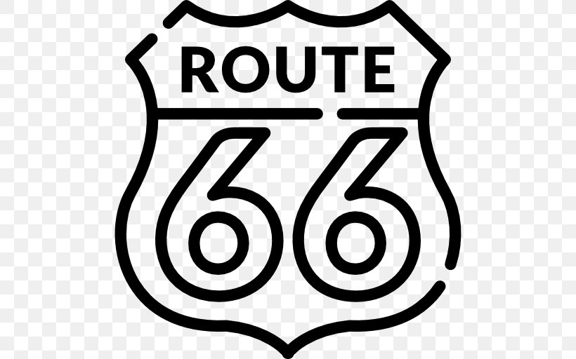 U.S. Route 66 In California Interstate 40 Highway Road, PNG, 512x512px, Us Route 66, Area, Black, Black And White, Brand Download Free