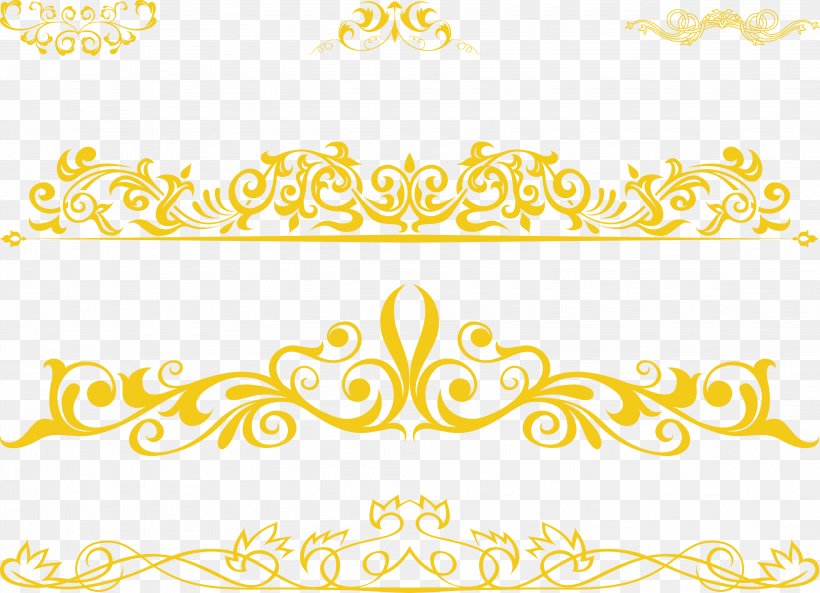Chinese Golden Vintage Lace, PNG, 3966x2871px, Scalable Vector Graphics, Area, Border, Decorative Arts, Material Download Free