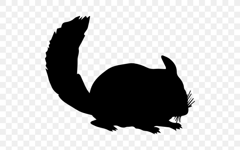 Chinchilla Silhouette Rex Rabbit Clip Art, PNG, 512x512px, Chinchilla, Animal, Beak, Black, Black And White Download Free