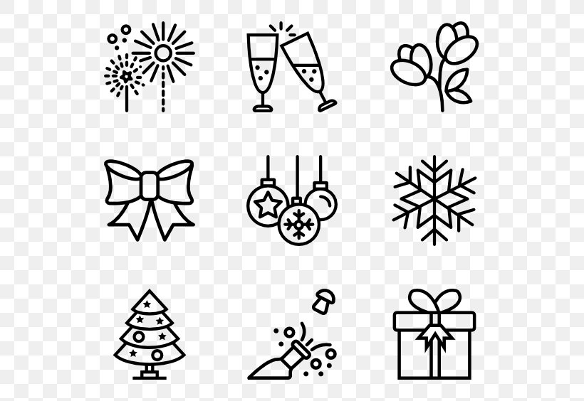 New Year Clip Art, PNG, 600x564px, New Year, Area, Art, Black, Black And White Download Free