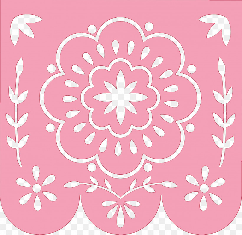 Papel Picado, PNG, 2590x2521px, Watercolor, Box, Bridal Shower, Day Of The Dead, Gift Download Free