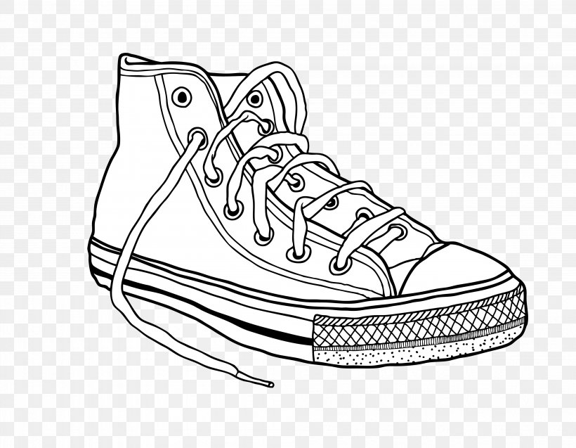 Converse Sneakers Drawing Clip Art, PNG, 3990x3100px, Converse, Area,  Athletic Shoe, Black And White, Brand Download