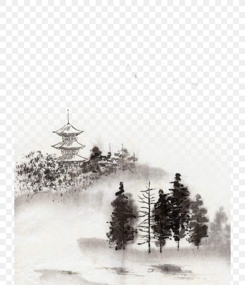 Ink Wash Painting Chinese Painting Drawing Landscape Painting, PNG, 724x954px, Ink Wash Painting, Art, Asian Art, Black And White, Blizzard Download Free