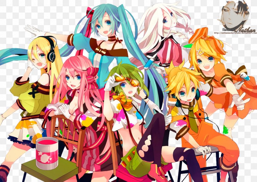 Vocaloid Hatsune Miku Kagamine Rin/Len Megurine Luka Lily, PNG, 1063x752px, Watercolor, Cartoon, Flower, Frame, Heart Download Free