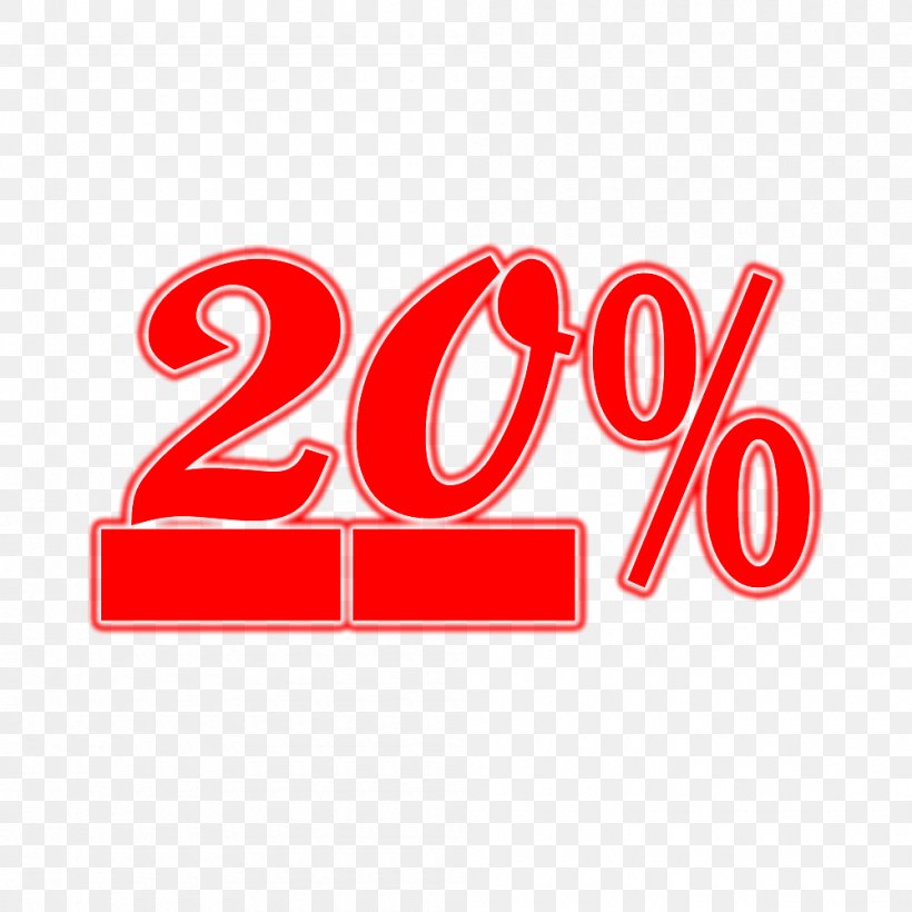 20% Discount Tag., PNG, 1000x1000px, Logo, Area, Brand, Red, Signage Download Free