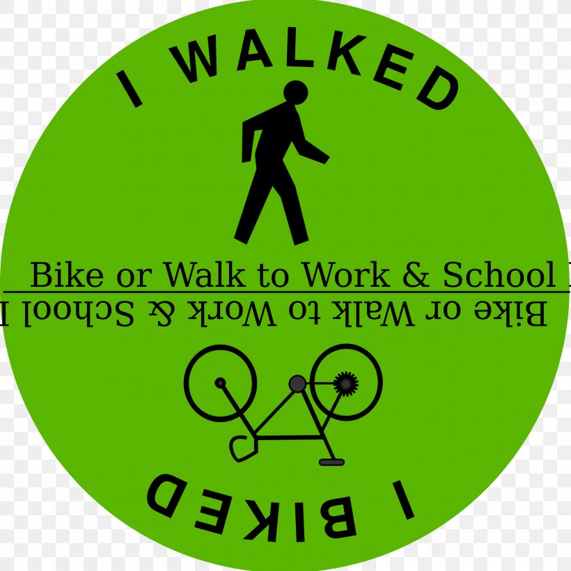 Walk To Work Day Walking Walk Safely To School Day Bike-to-Work Day Clip Art, PNG, 2400x2400px, Walking, Area, Bicycle, Biketowork Day, Brand Download Free